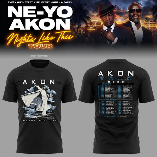 Ne Yo And Akon Merch Beautiful Day 2026 Tour Shirt Best Gift For Music Lovers - Foxy23shop