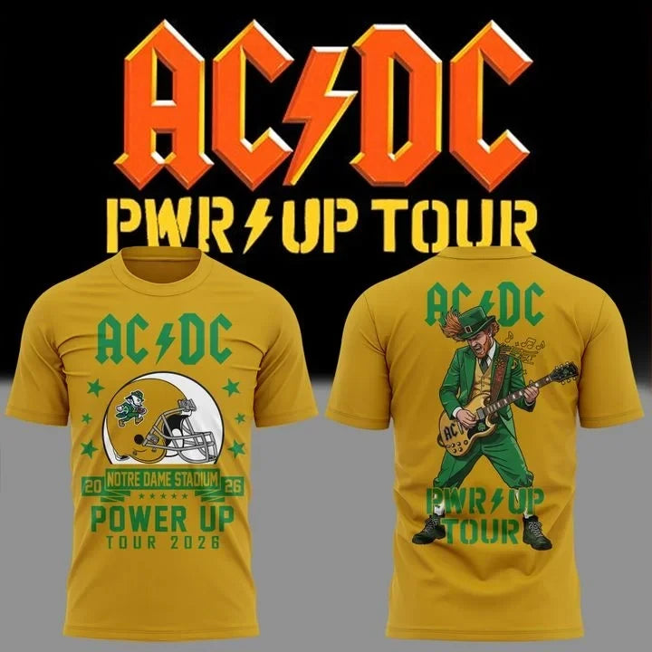 ACDC x Notre Dame Football Power Up Tour 2026 T-Shirt Great Gift For Music Buffs - Foxy23shop