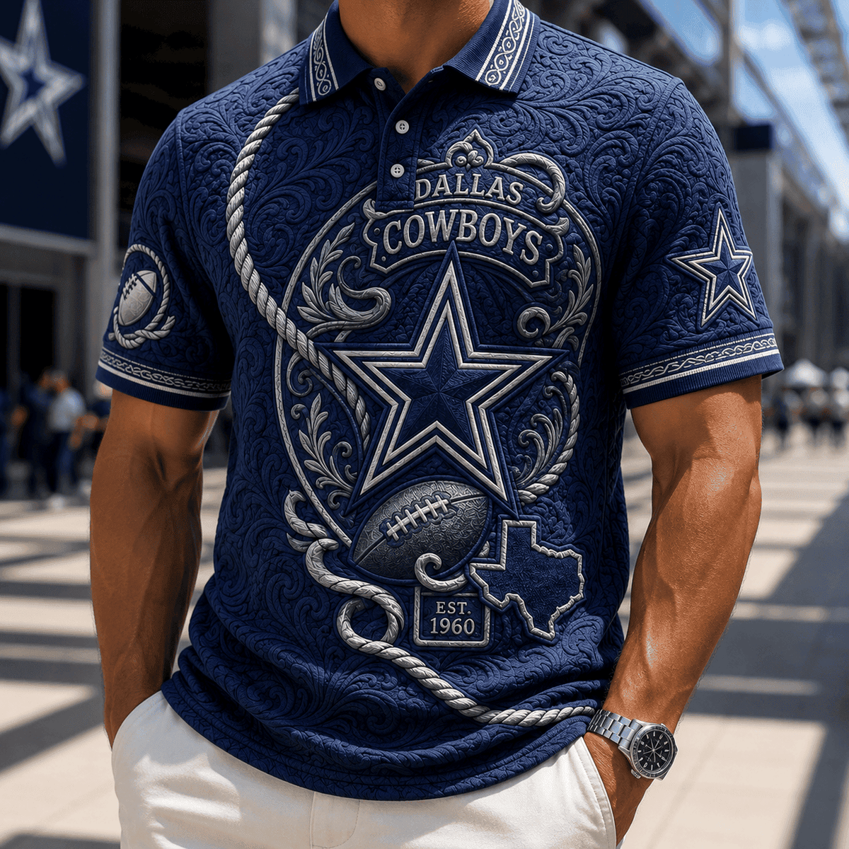 Dallas Cowboys 1960 Football Polo Shirt Dallas Cowboys Merch Gift For Football Fans - Foxy23shop