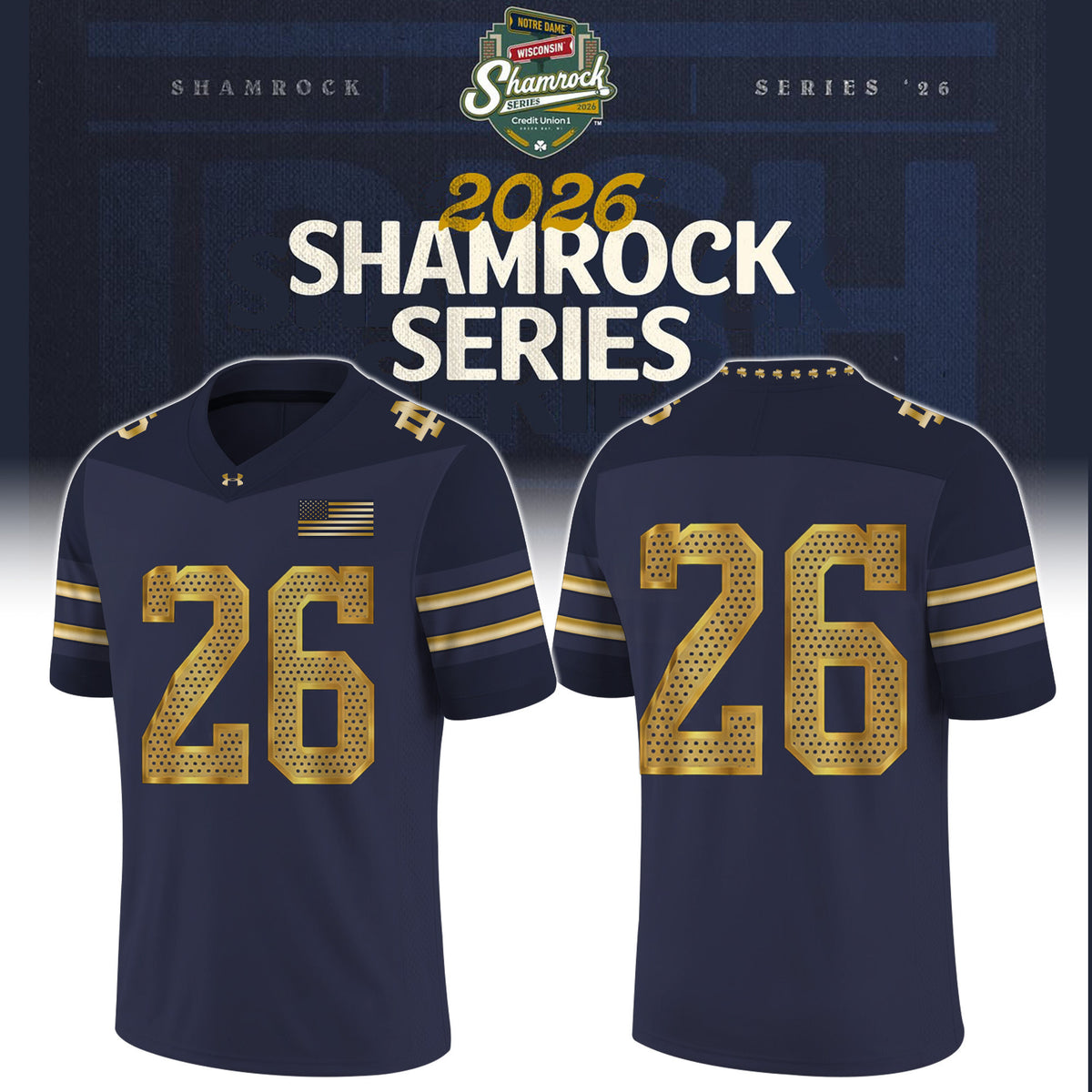 Notre Dame Fighting Irish 2026 Shamrock Series Jersey Football Apparel Fan Gears - Foxy23shop