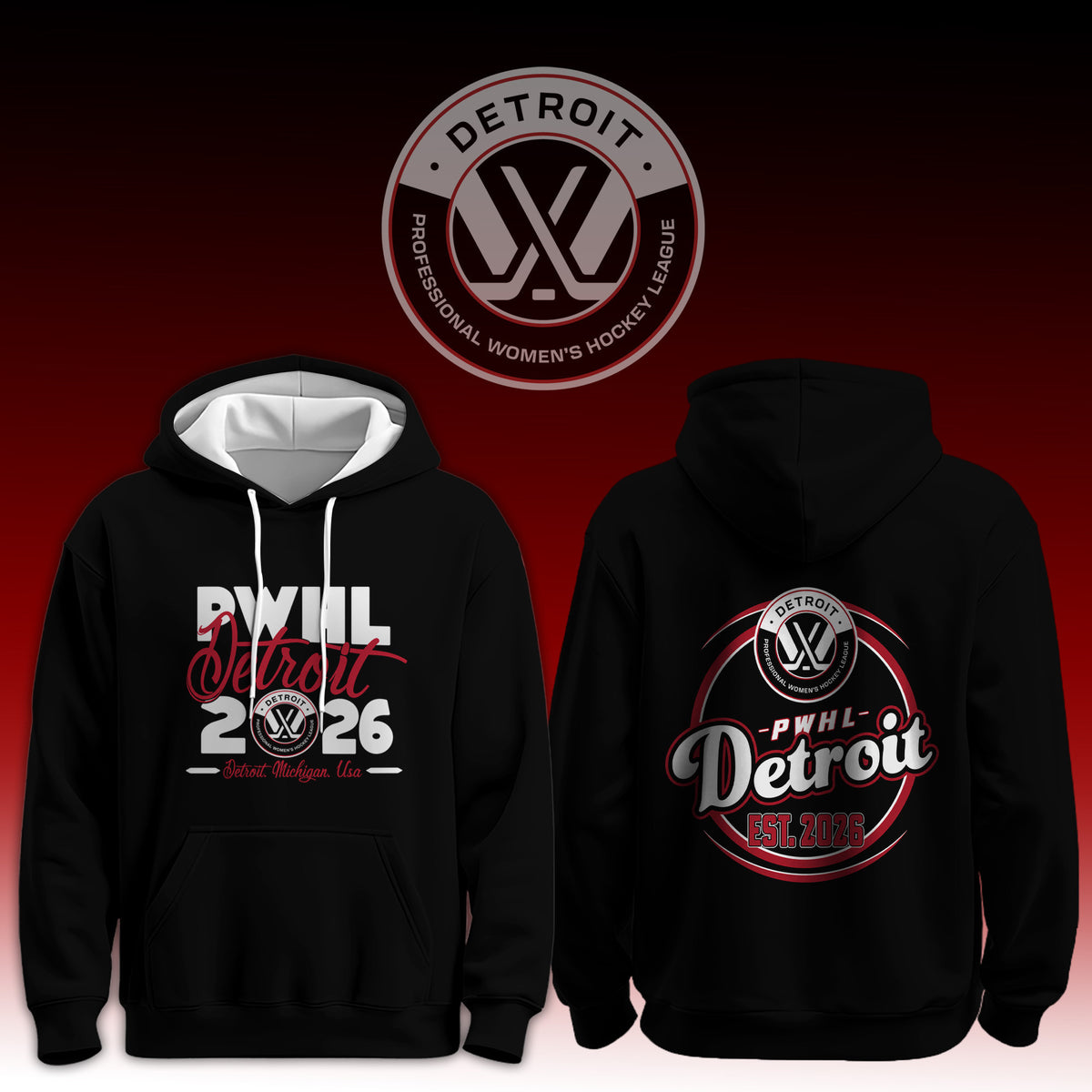 PWHL Detroit Professional Womens Hockey League Hoodie Baseball Apparel Fan Merch - Foxy23shop
