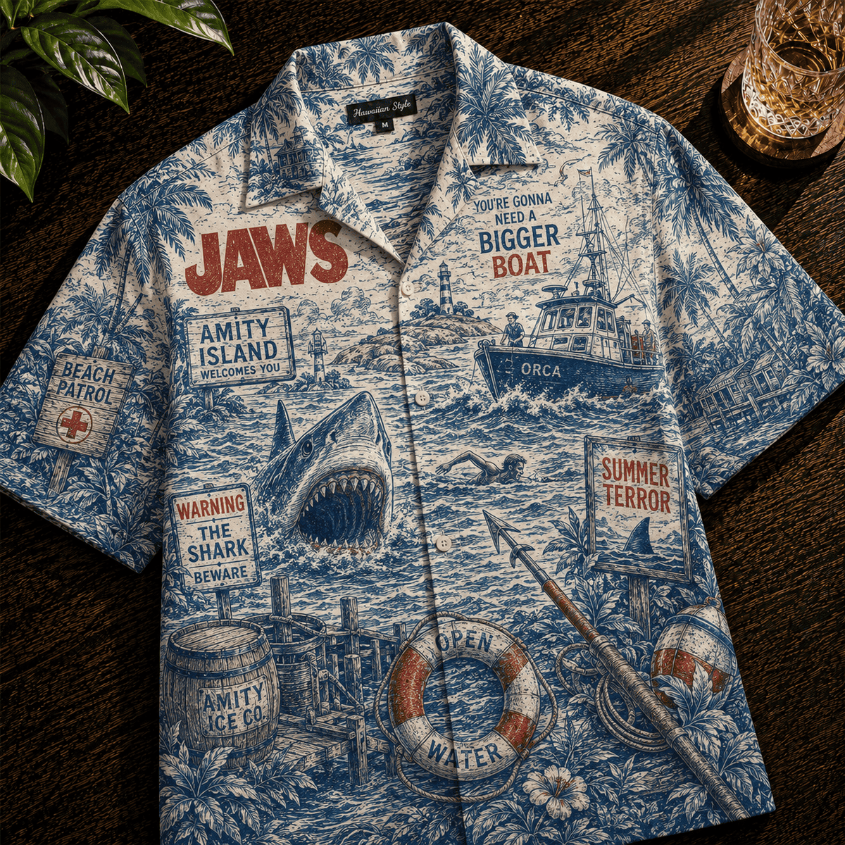 Jaws Bigger Boat Amity Island Hawaiian Shirt Jaws Movie Merch Gift For Movie Lovers - Foxy23shop