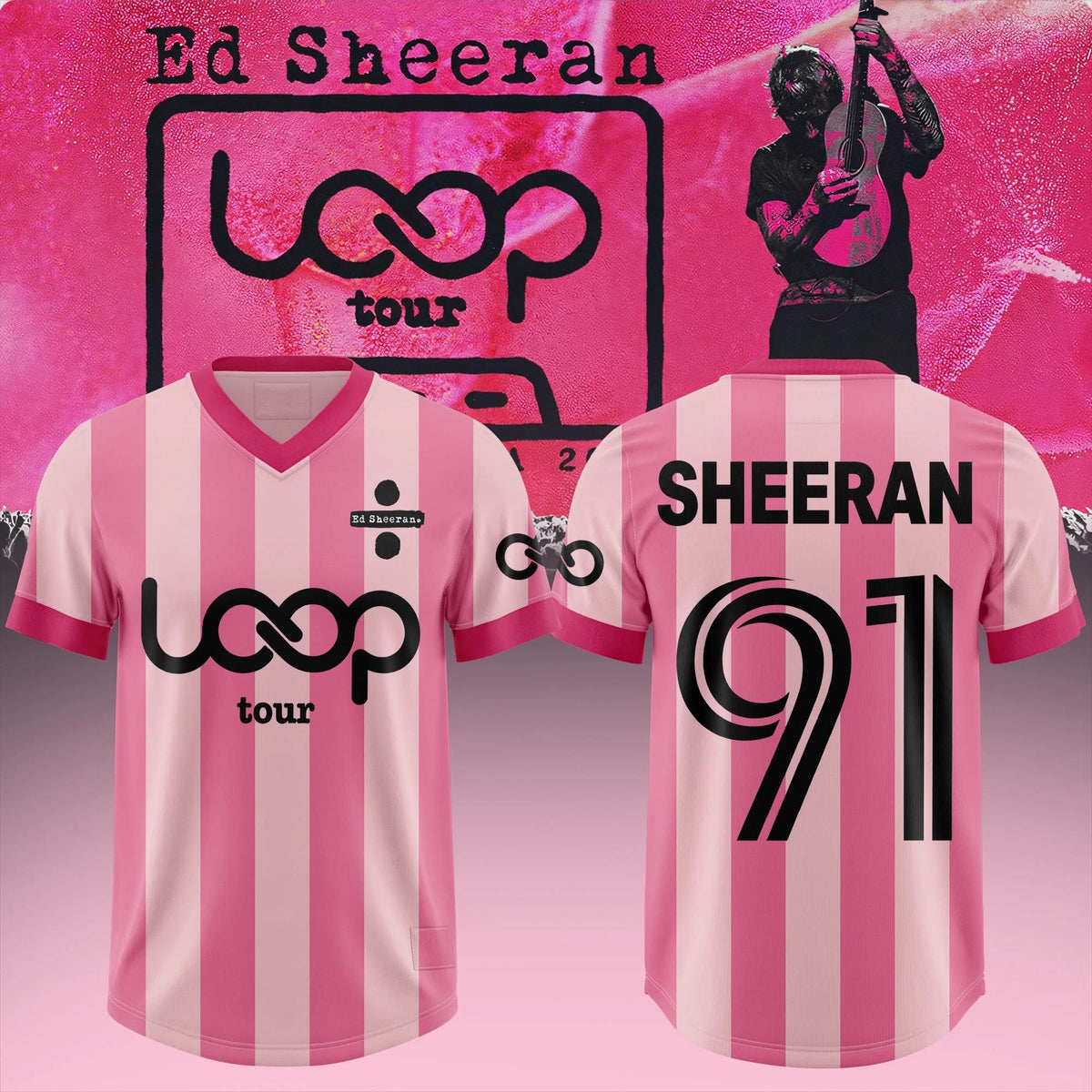 Ed Sheeran Merch Loop Tour NA 2026 V-Neck Shirt Ed Sheeran Clothing Fans Gears - Foxy23shop