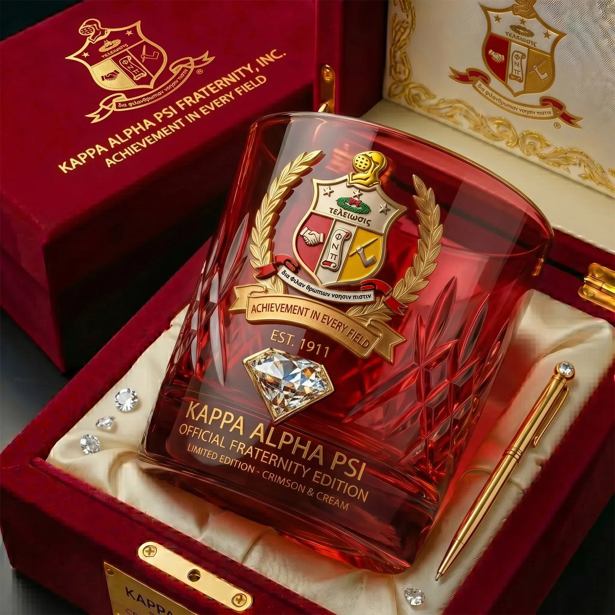 Kappa Alpha PSI Fraternity Glass Kappa Alpha PSI Merch Unique Present For Him - Foxy23shop