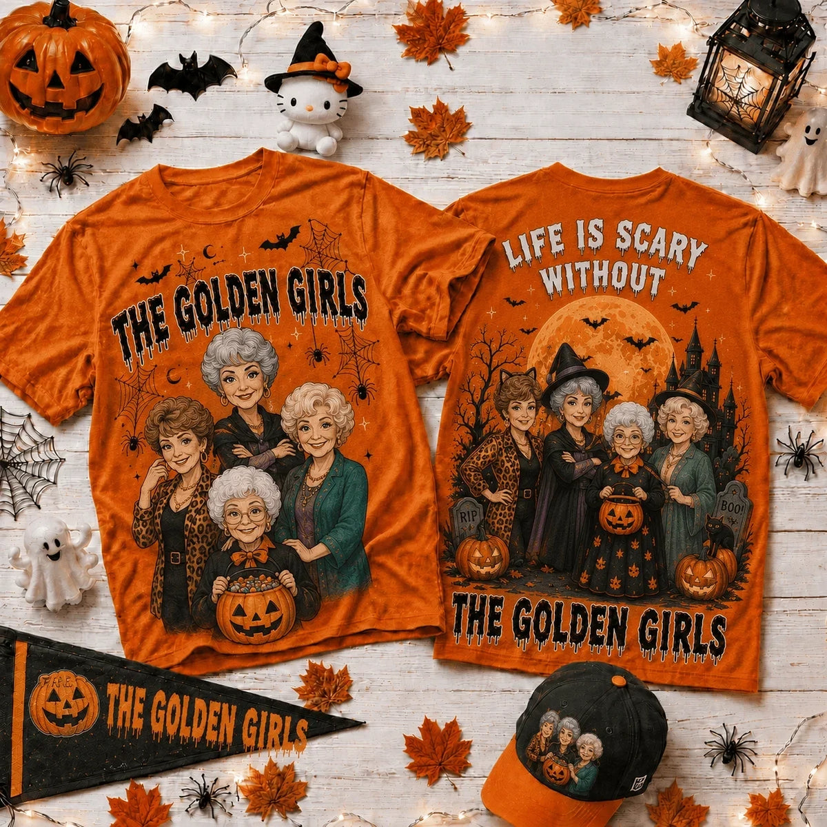 The Golden Girls Life Is Scary Without Halloween Shirt The Golden Girls Merch Halloween Gift For Fans - Foxy23shop