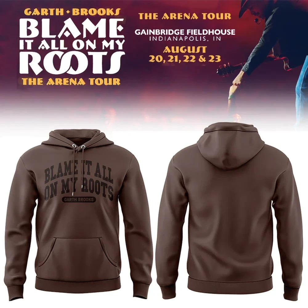 Garth Brooks Merch Blame It On My Roots 2026 Arena Tour Hoodie Garth Brooks Hooded Sweatshirt - Foxy23shop
