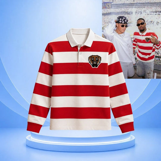 Obj Jadakiss Red And White Victor Victor Polo Long Sleeve Shirt Streetwear Apparel - Foxy23shop