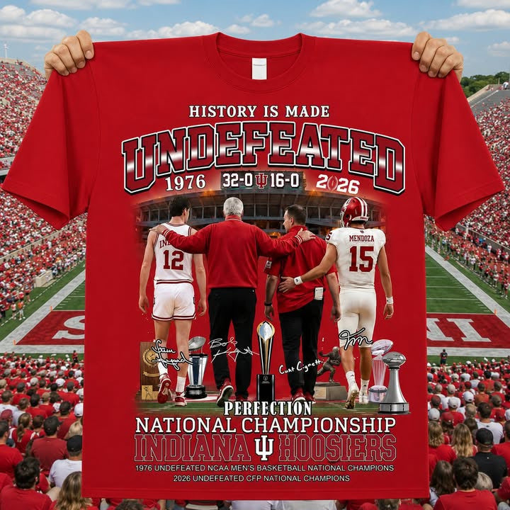 Indiana Hoosiers Merch History Is Made Undefeated National Championship T-Shirt Gift For Fan - Foxy23shop