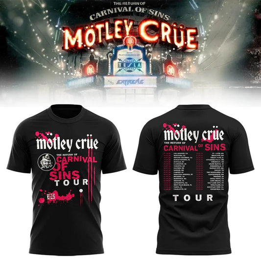 Motley Crue Merch The Return Of The Carnival Of Sins Tour Shirt Motley Crue Music Apparel - Foxy23shop