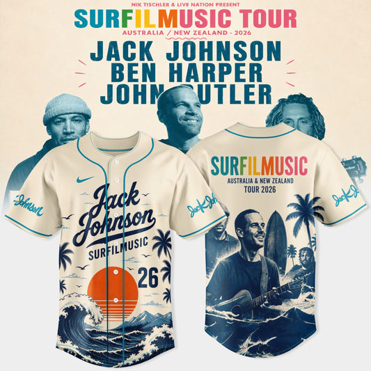 Jack Johnson Merch SurfFilmMusic Tour 2026 Jersey Jack Johnson Clothes Music Fan Gifts - Foxy23shop