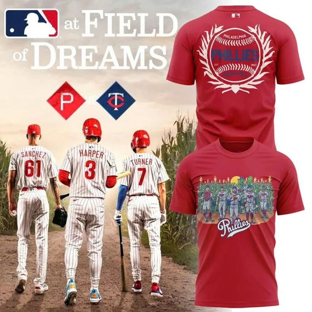 Philadelphia Phillies 2026 Field Of Dreams Game T-Shirt Philadelphia Phillies Merch Fan Gears - Foxy23shop