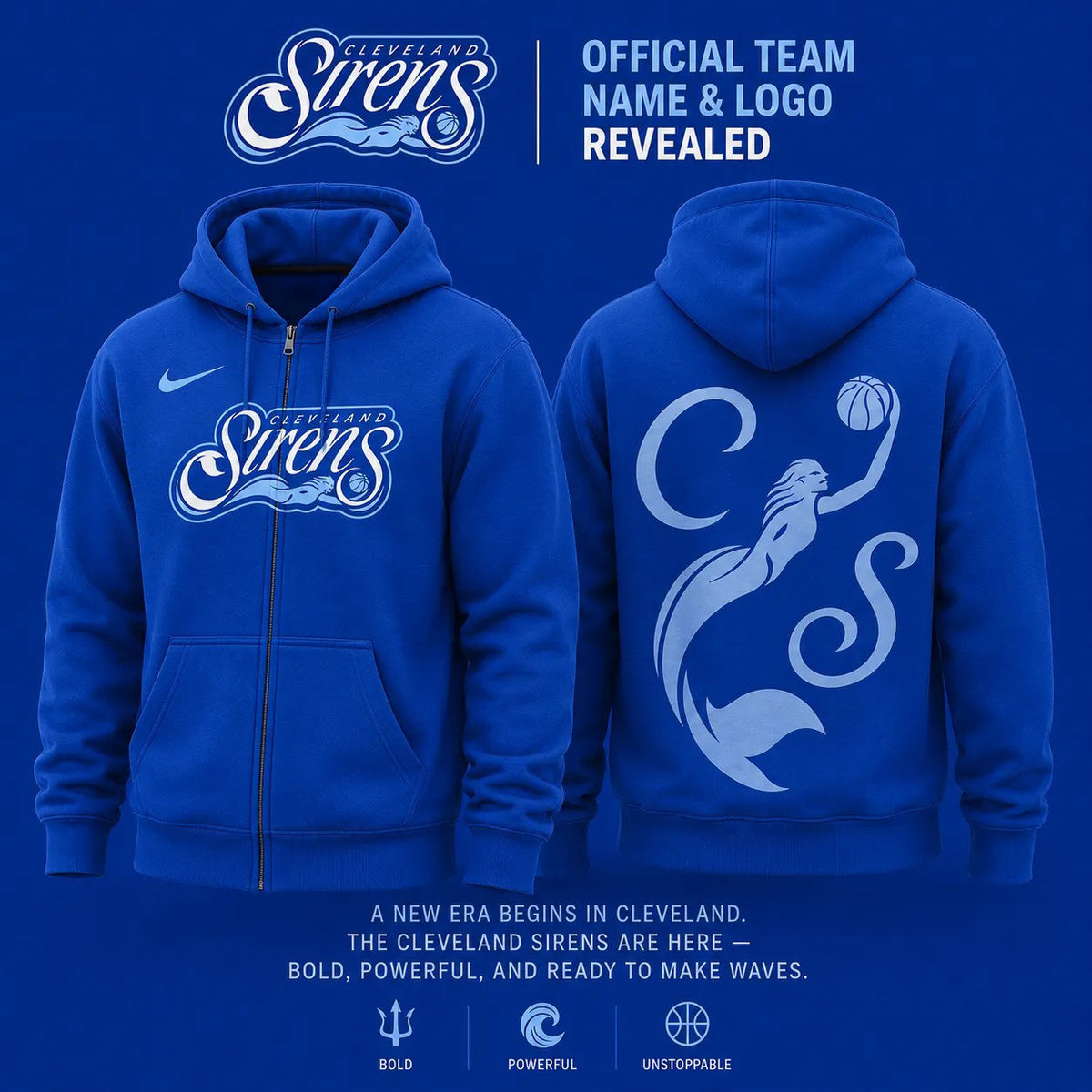 Cleveland Sirens WNBA Zip Hoodie WNBA Expansion Team Clothing Basketball Lovers Gifts - Foxy23shop