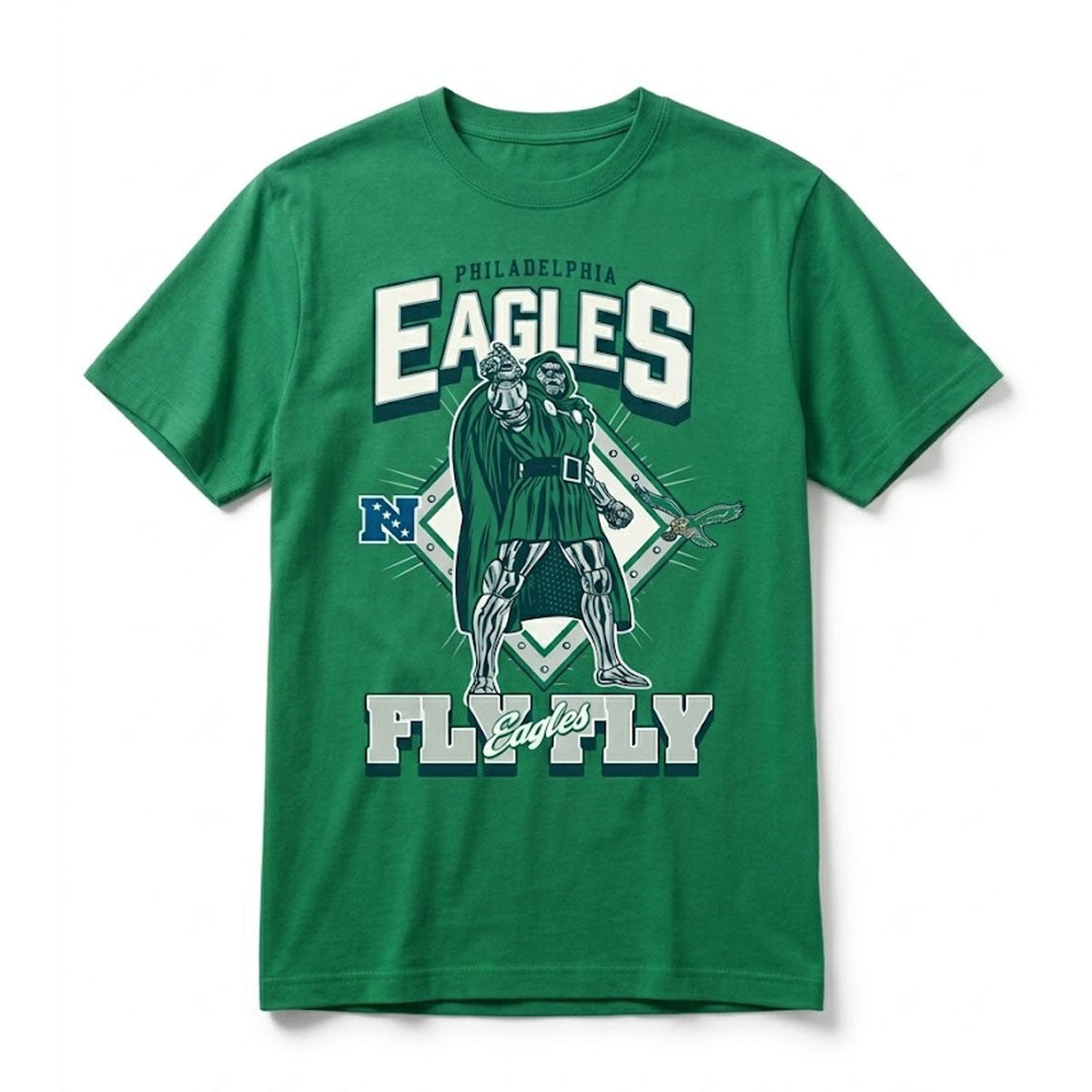 Philadelphia Eagles x Doctor Doom Fly Eagles Fly T-Shirt 2026 Football Merch Best Fan Gears - Foxy23shop