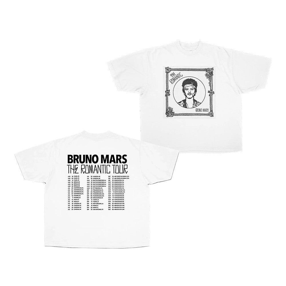 Bruno Mars Merch The Romantic Tour T-Shirt Best Present For Bruno Mars Fans - Foxy23shop