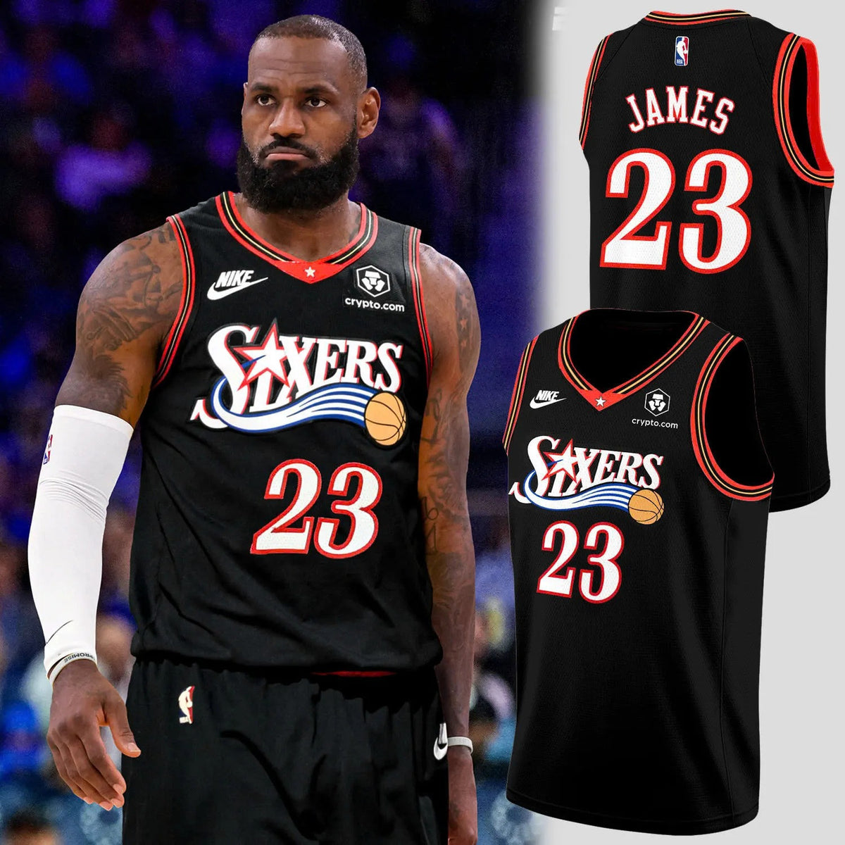 LeBron James Philadelphia 76ers Basketball Jersey Philadelphia 76ers Merch Basketball Lover Gear - Foxy23shop
