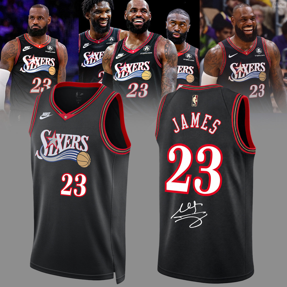 LeBron James Philadelphia 76ers Signature Jersey LeBron James Merch Basketball Gears - Foxy23shop