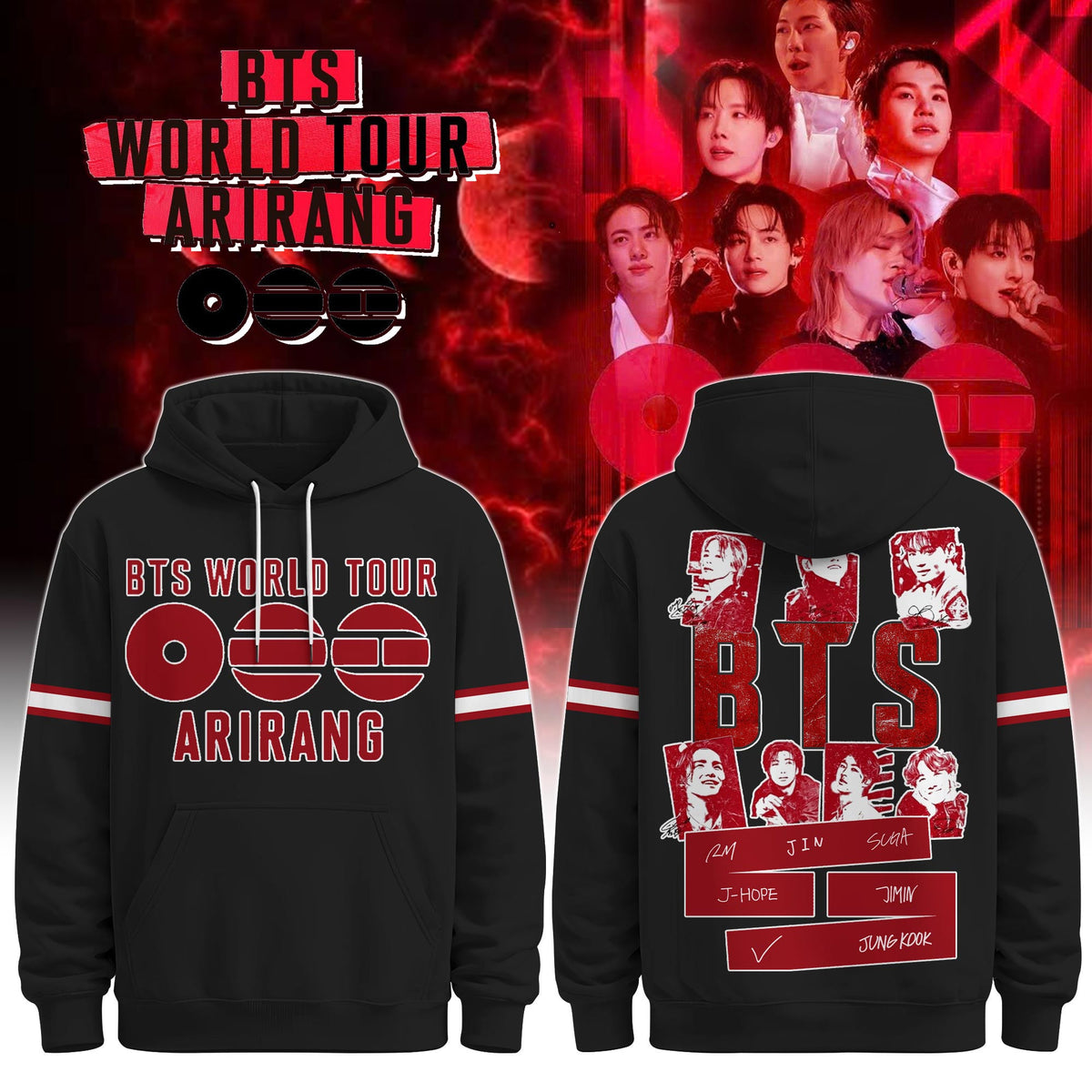 BTS Merch Arirang World Tour 2026 Hoodie BTS Hooded Sweatshirt Army's Gift - Foxy23shop