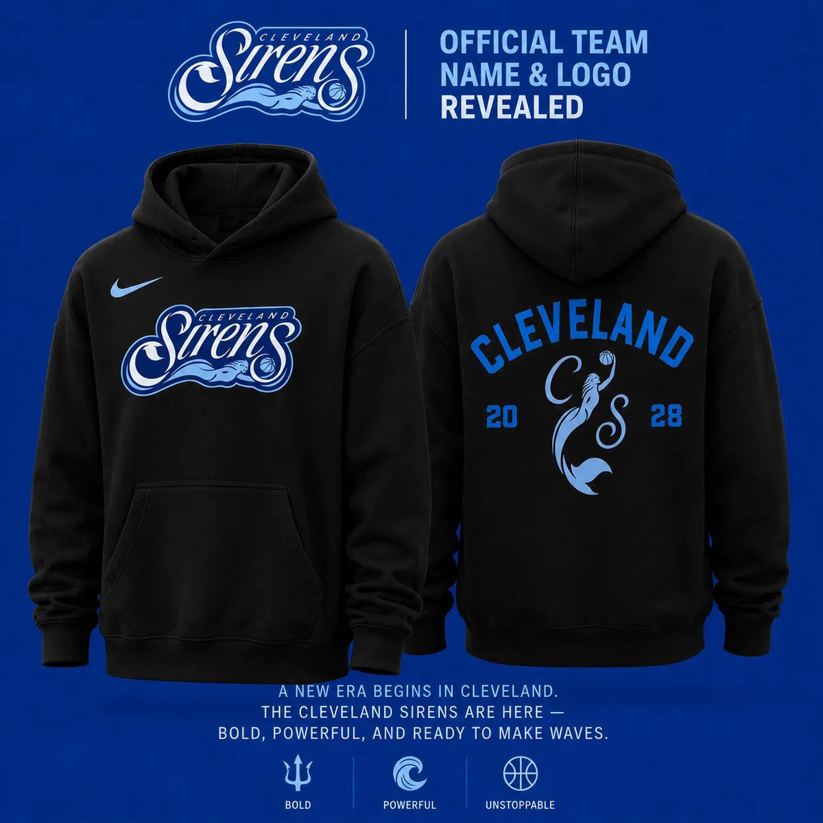 Cleveland Sirens Merch WNBA Hoodie Basketball Apparel Fan Gears - Foxy23shop