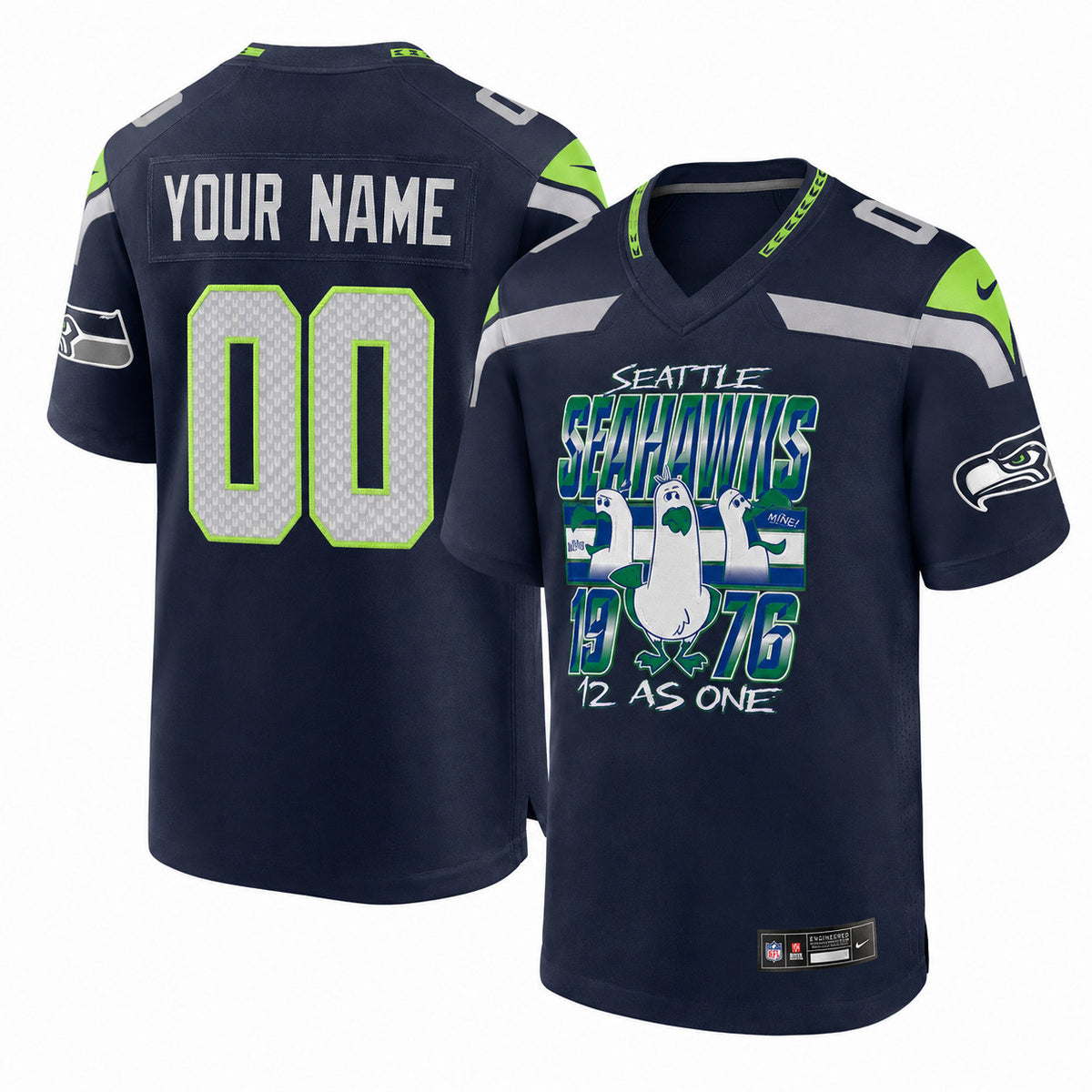 Custom Disney x Seattle Seahawks Finding Nemo Seagulls Jersey Seattle Seahawks Gears Gifts For The 12s - Foxy23shop