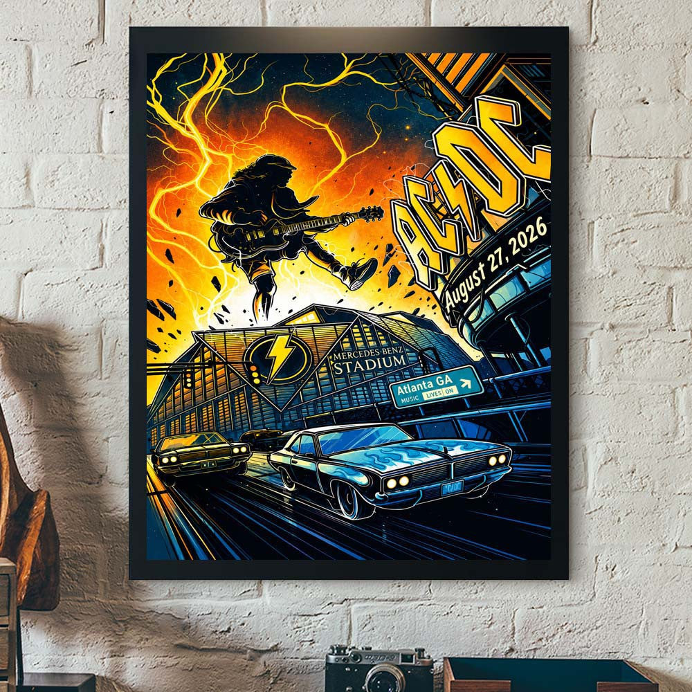 ACDC Atlanta GA 2026 Venue Poster Live At Mercedes Benz Stadium Home Decor Poster Fans Gifts - Foxy23shop
