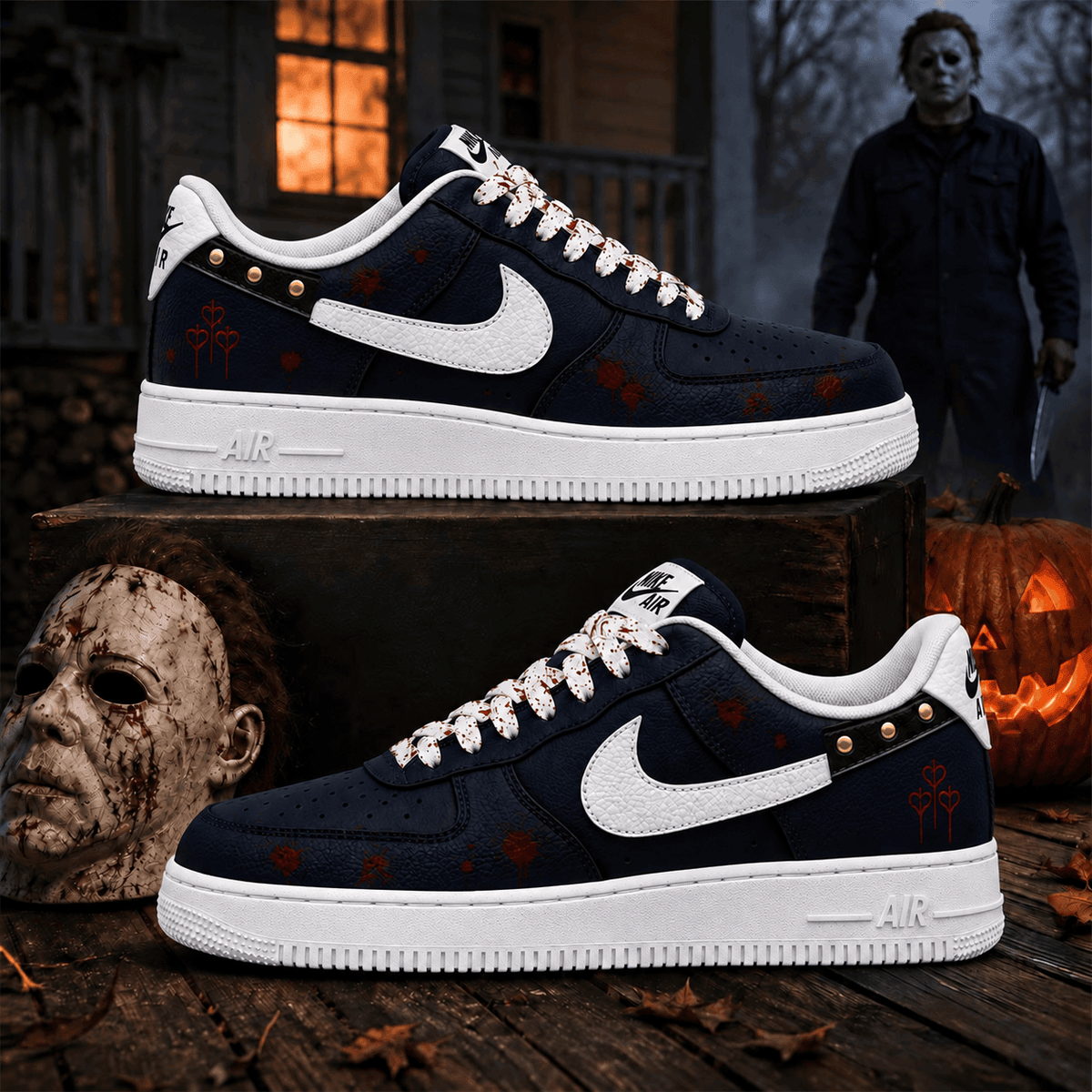 Travis Scott X Michael Myers Slashers Halloween Bloody Sneakers Michael Myers Merch Halloween Gifts Ideas - Foxy23shop