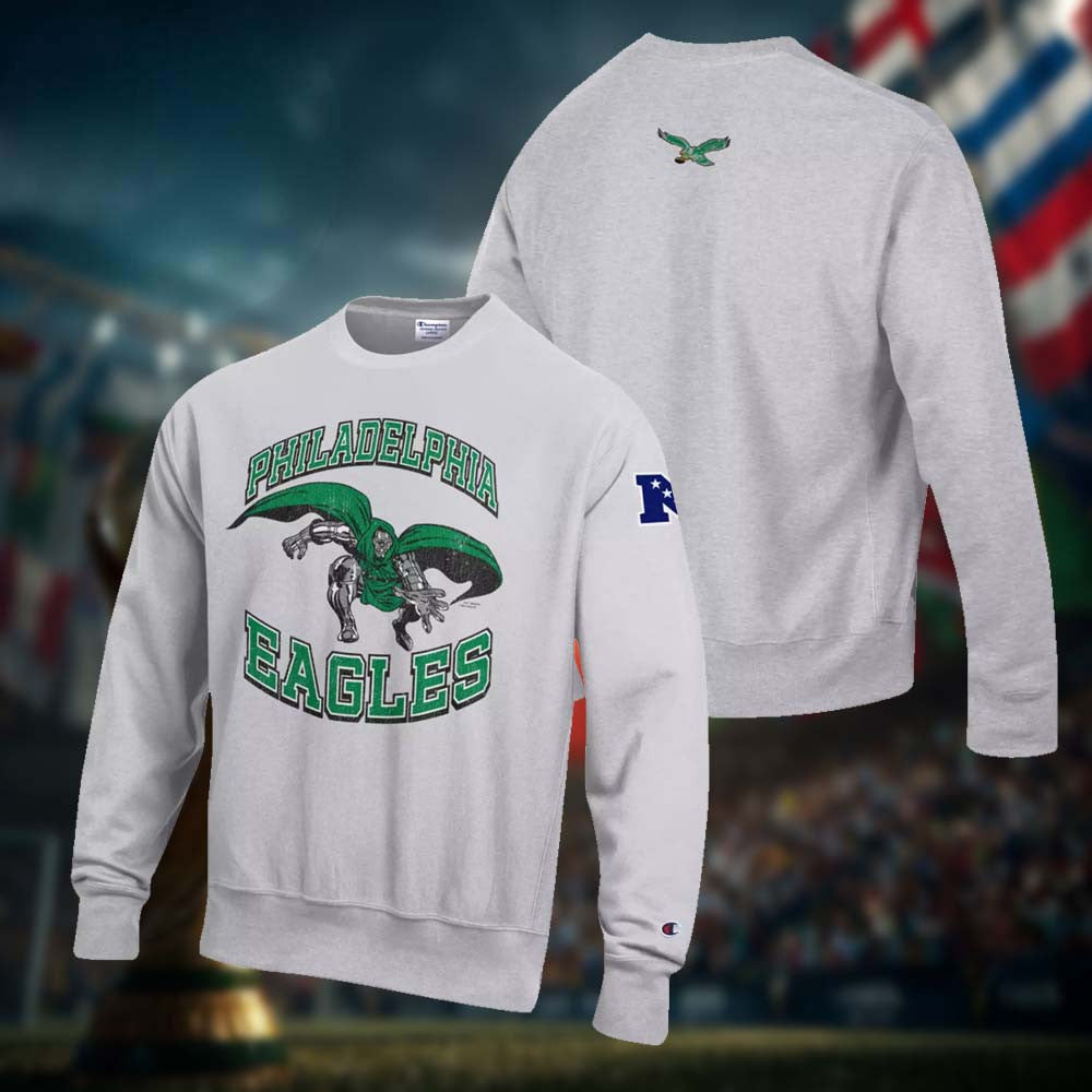 Disney Marvel x NFL x Philadelphia Eagles Doctor Doom Sweatshirt Philadelphia Eagles Merch - Foxy23shop