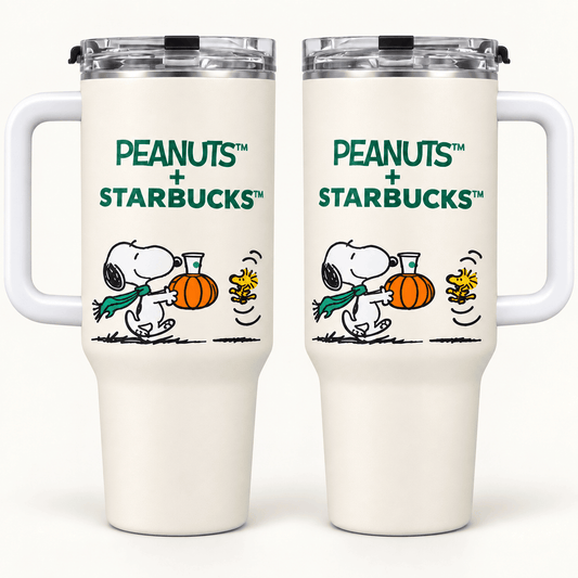 Starbucks Peanuts Merch 2026 Snoopy Pumpkin Fall Tumbler Present Idea For Snoopy Lover - Foxy23shop