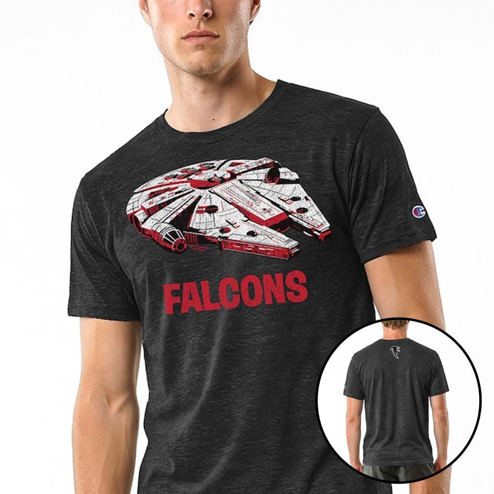 Disney X NFL Champion x Atlanta Falcons Star Wars Millennium Falcon Shirt Unique Gifts For Fans - Foxy23shop