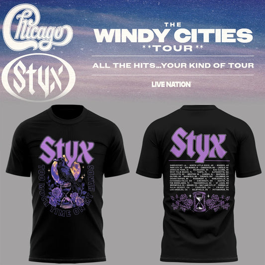 Styx Merch x Chicago The Windy Cities Tour T-Shirt Music Apparel Gift For Boyfriend - Foxy23shop