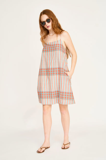Cotton short dress on a hanger in store