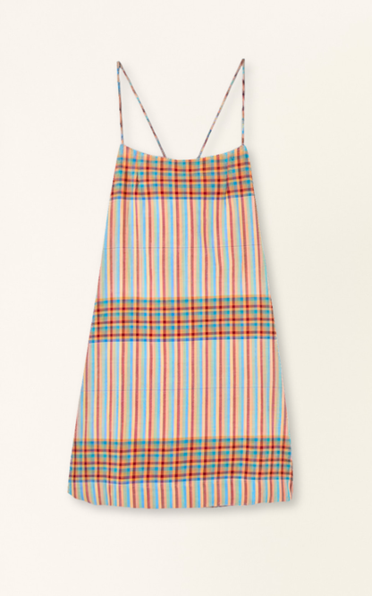 Cotton short dress on a hanger in store