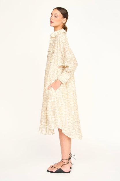 Cotton shirt dress on a hanger in store