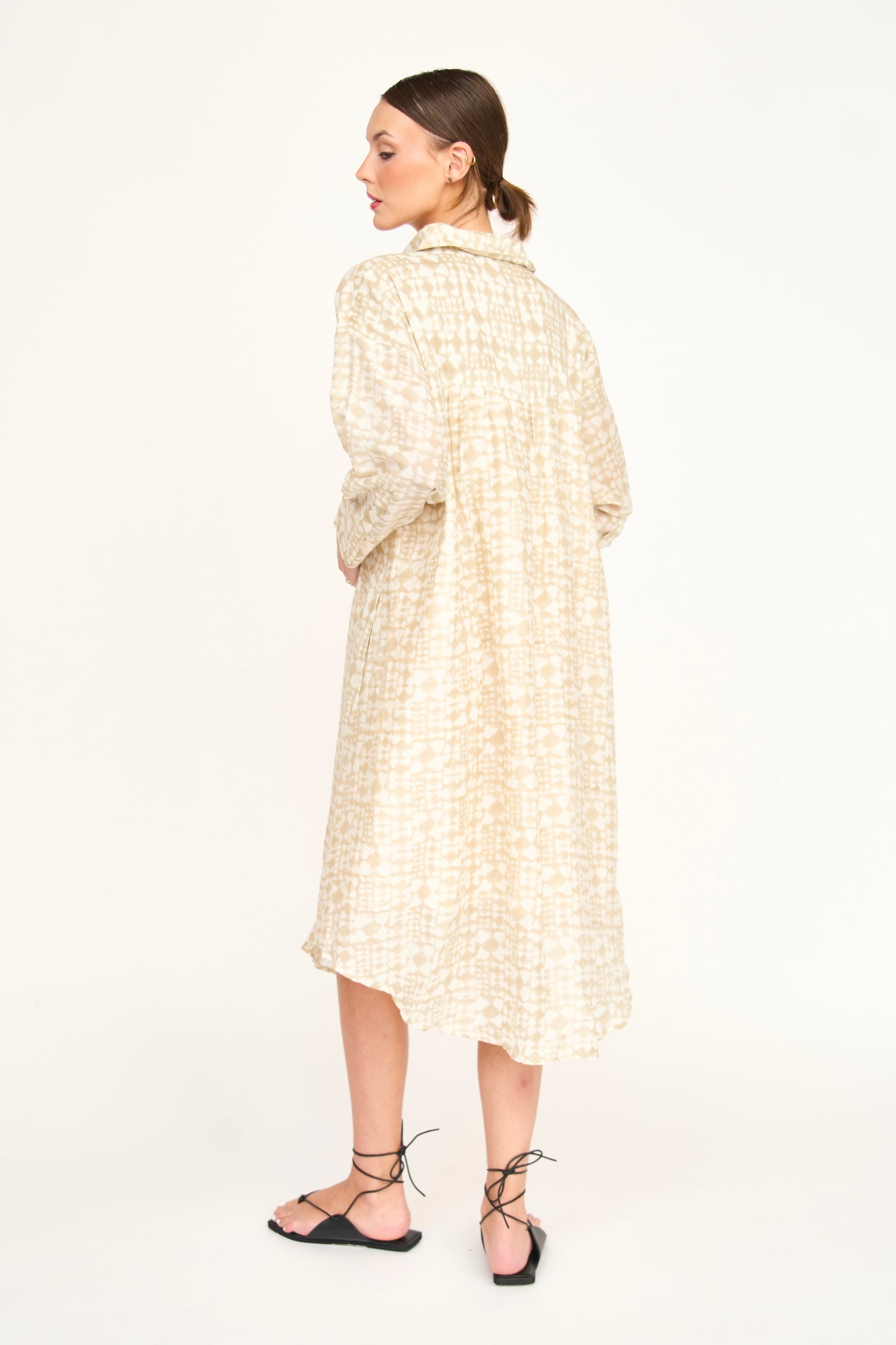 Cotton shirt dress on a hanger in store
