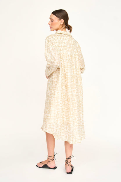 Cotton shirt dress on a hanger in store