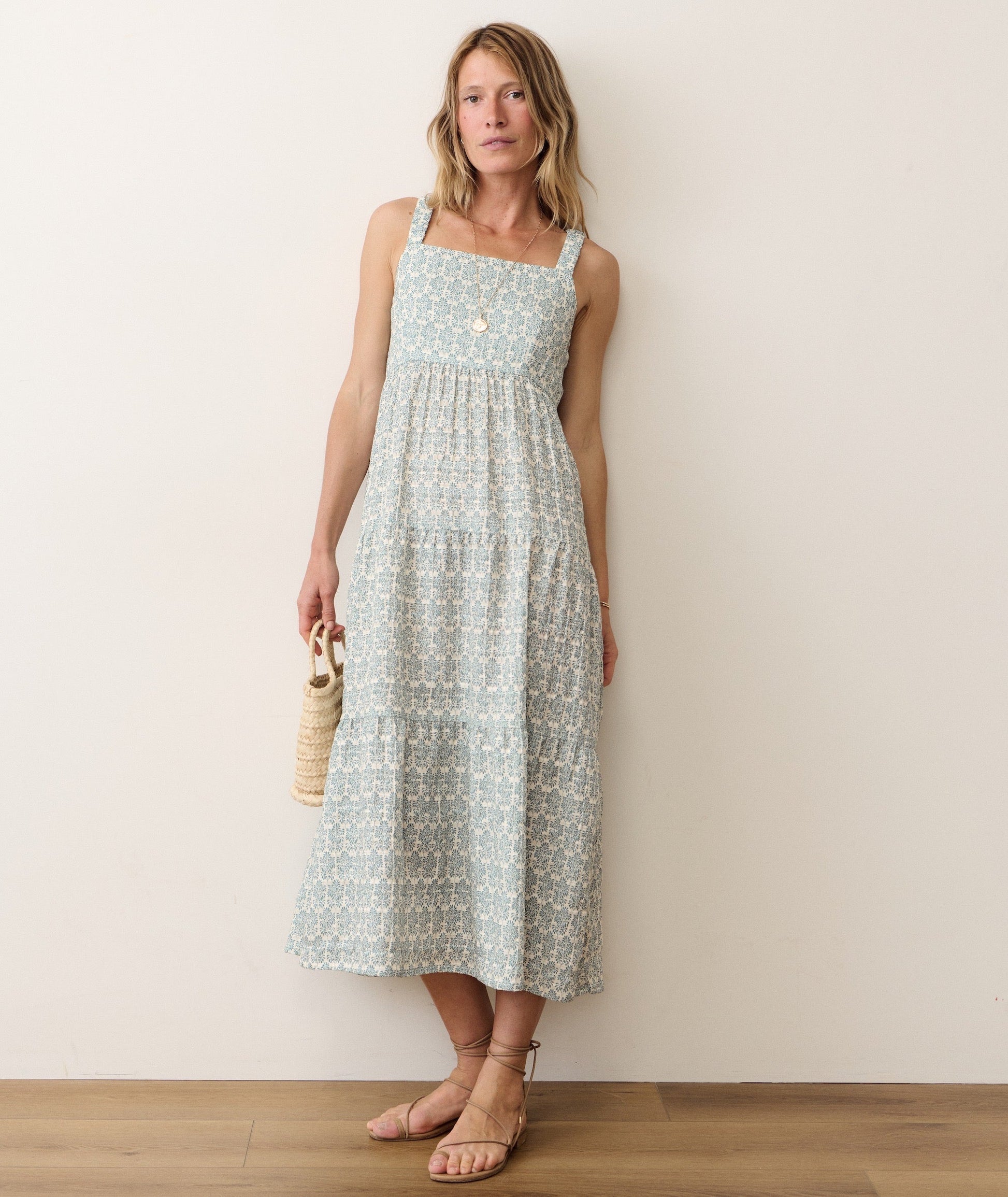Midi dress on a hanger in store