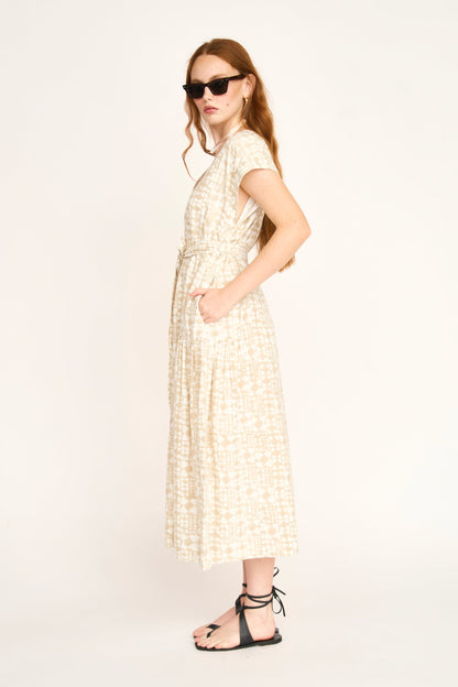 Cotton midi dress on a hanger in store