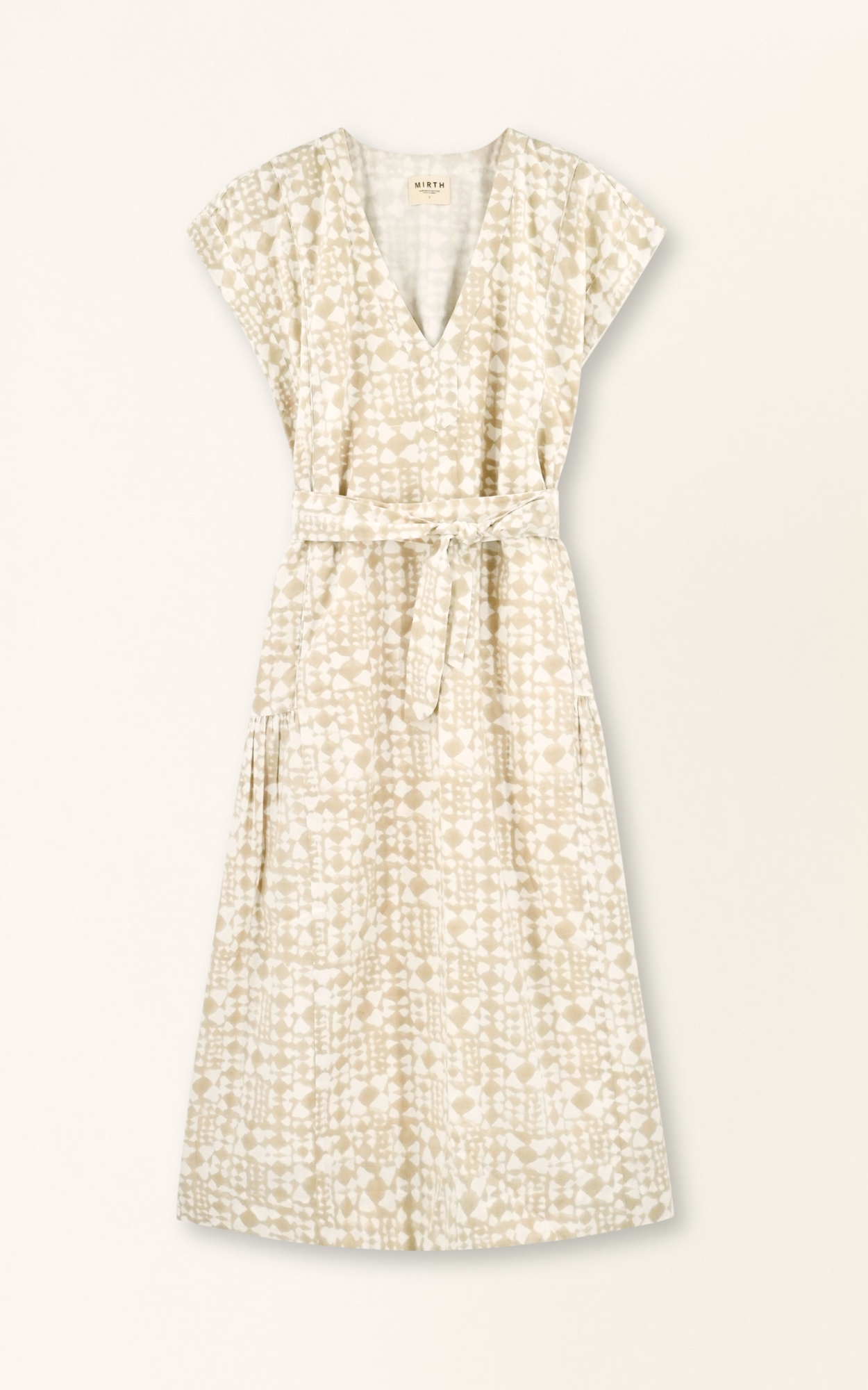 Cotton midi dress on a hanger in store