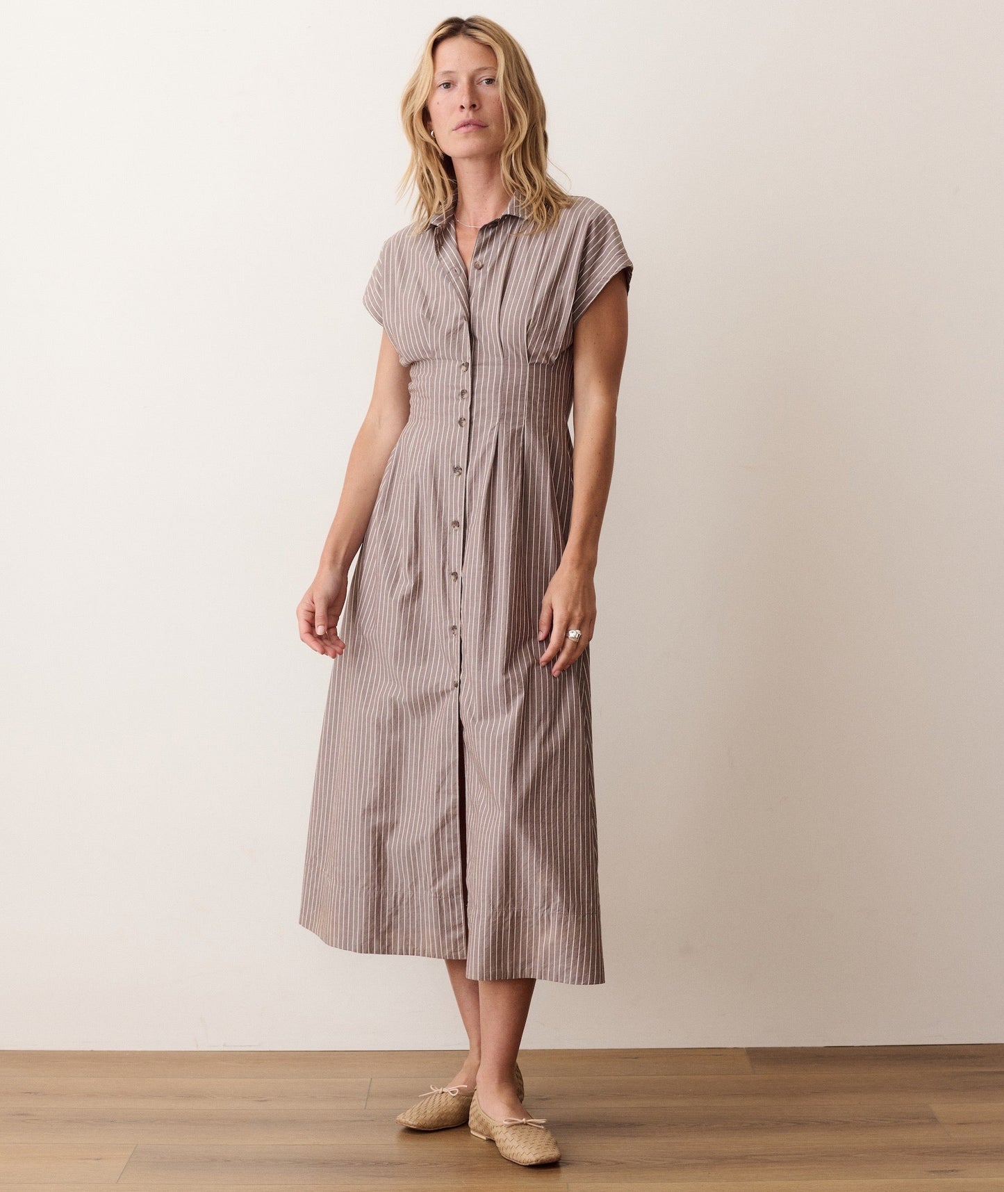 Midi dress on a hanger in store