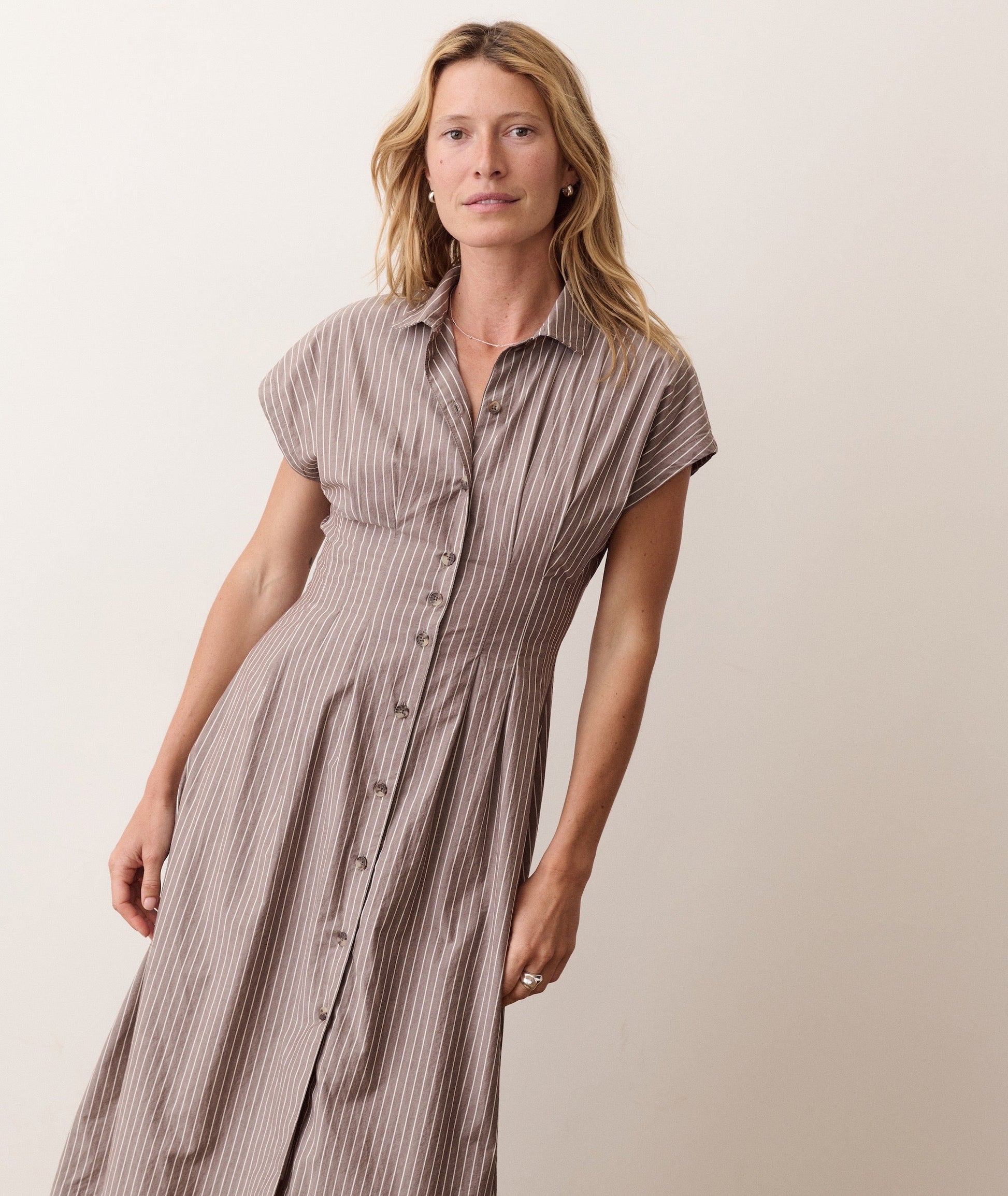 Midi dress on a hanger in store