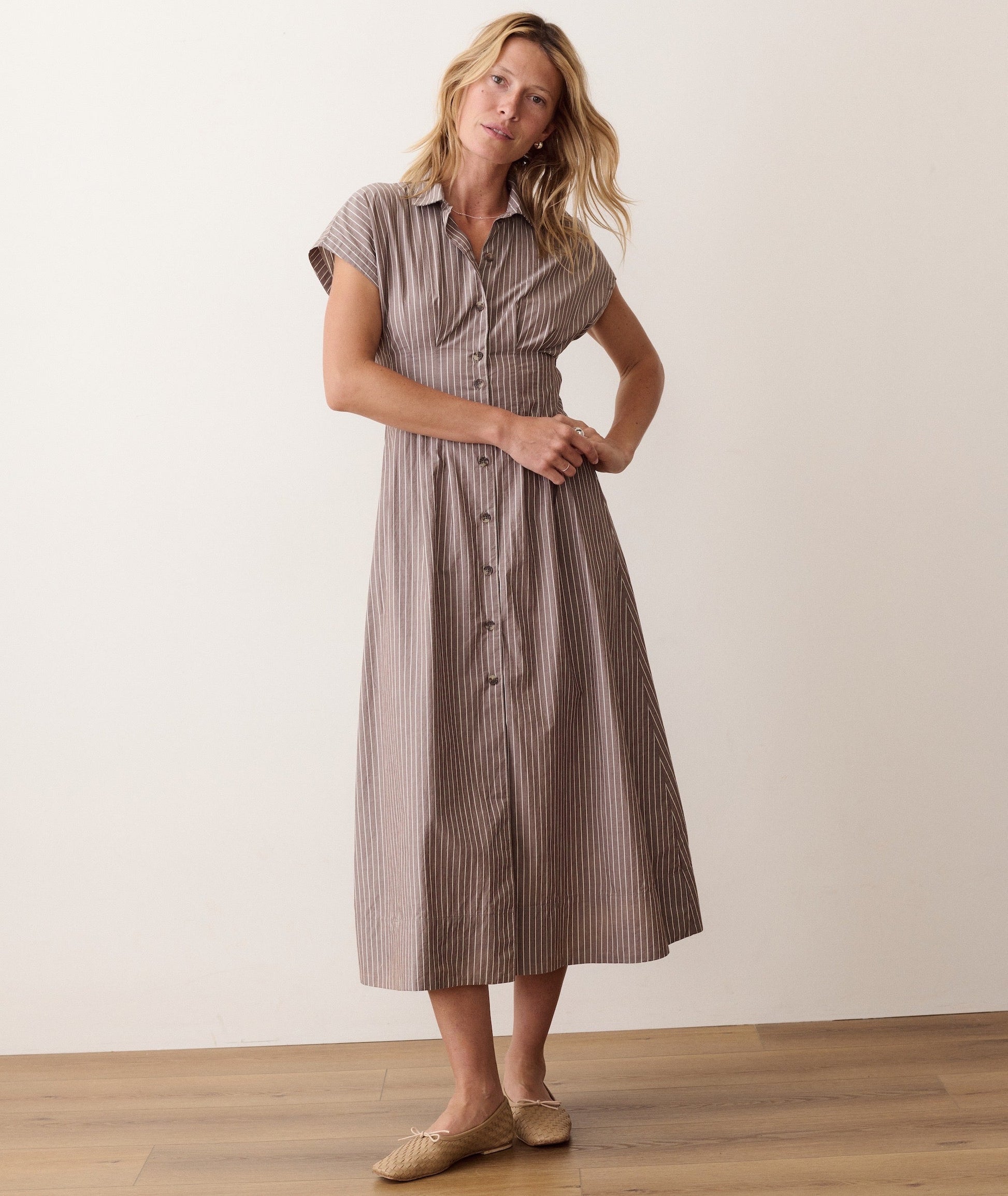 Midi dress on a hanger in store