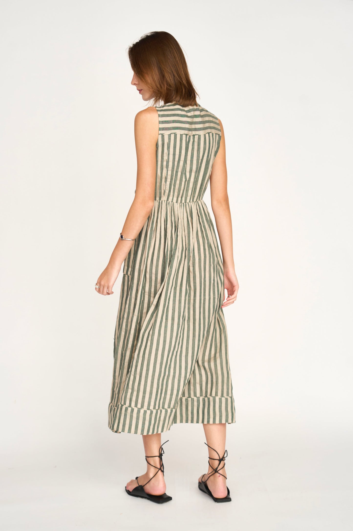 Cotton maxi dress on a hanger in store