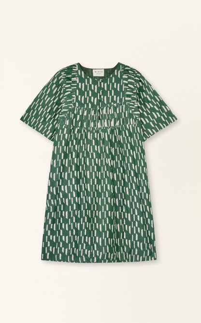Cotton short dress on a hanger in store