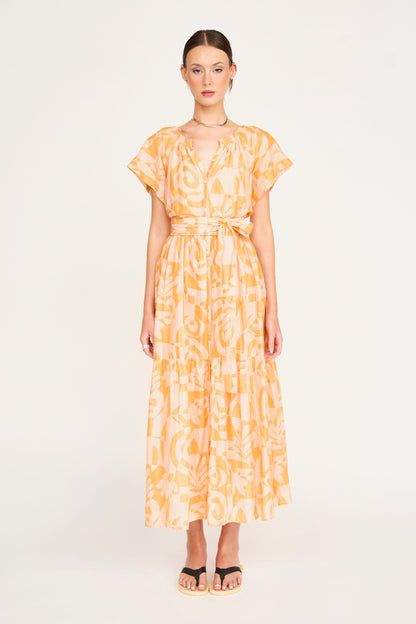 Cotton maxi dress on a hanger in store