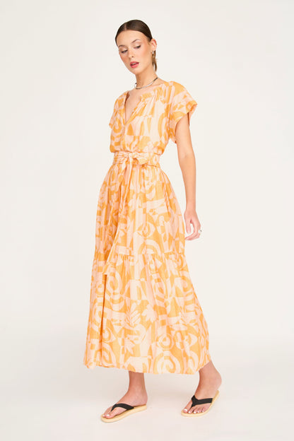 Cotton maxi dress on a hanger in store