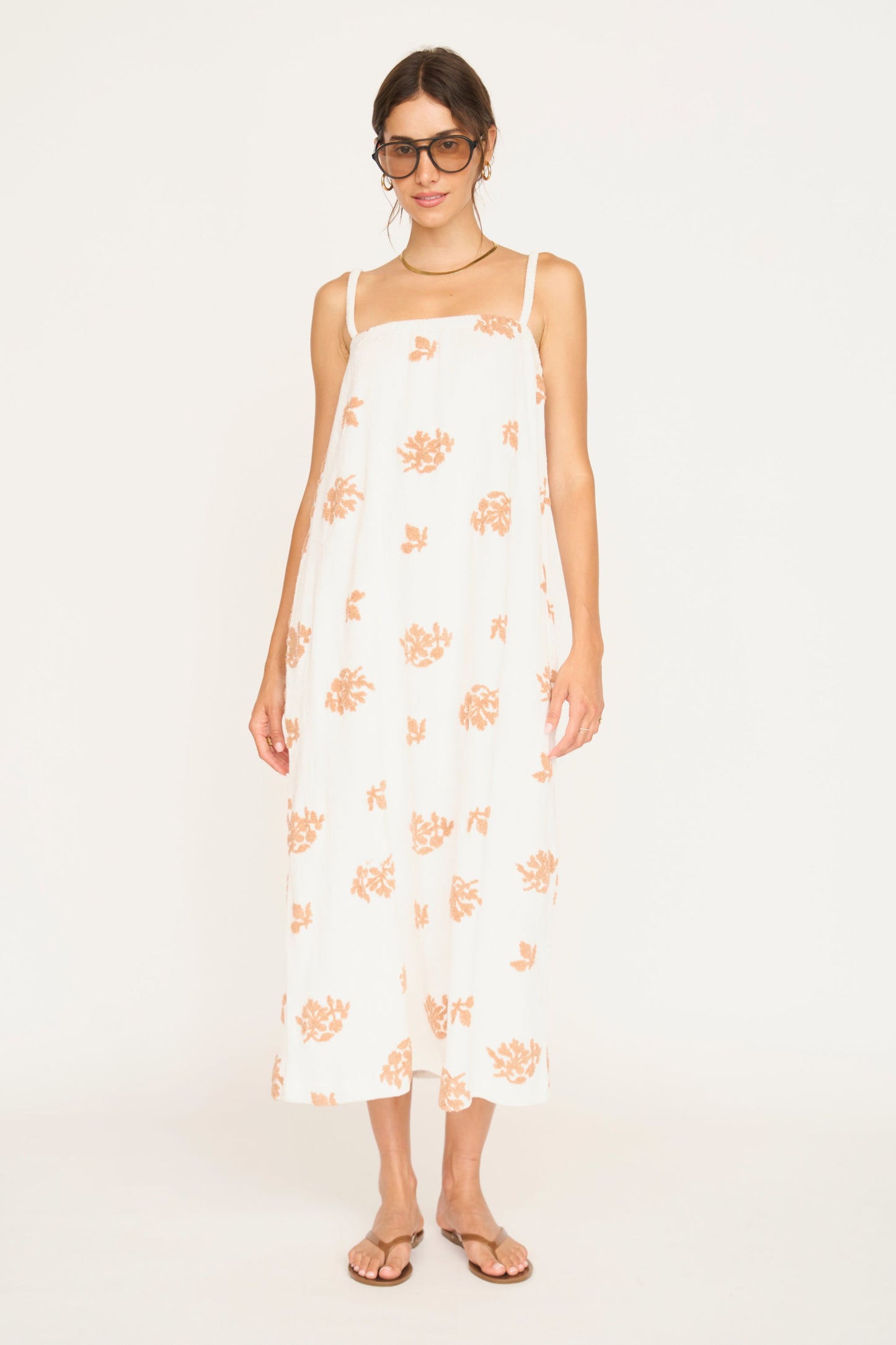Terry maxi dress on a hanger in store