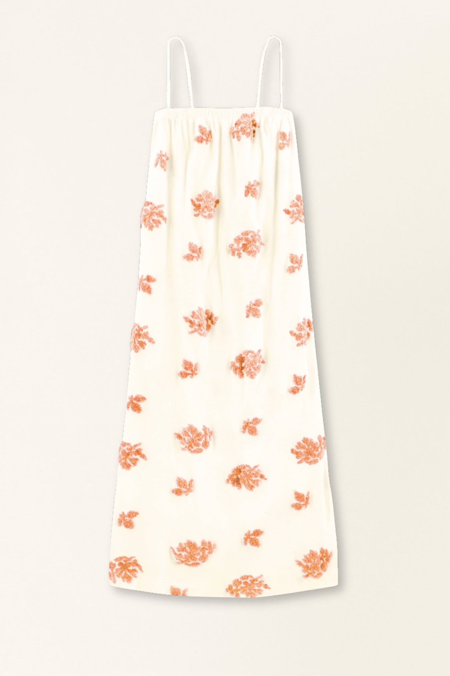 Terry maxi dress on a hanger in store