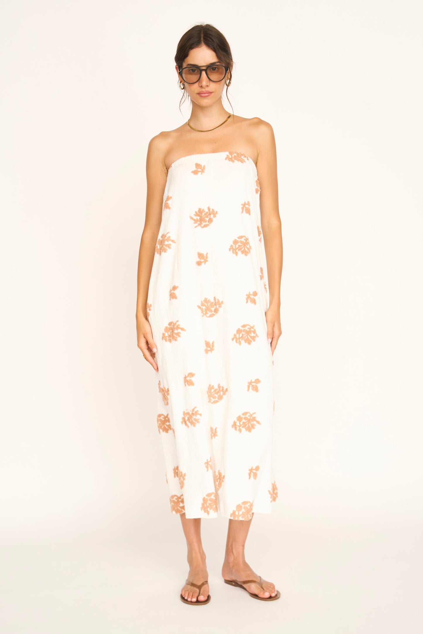 Terry maxi dress on a hanger in store