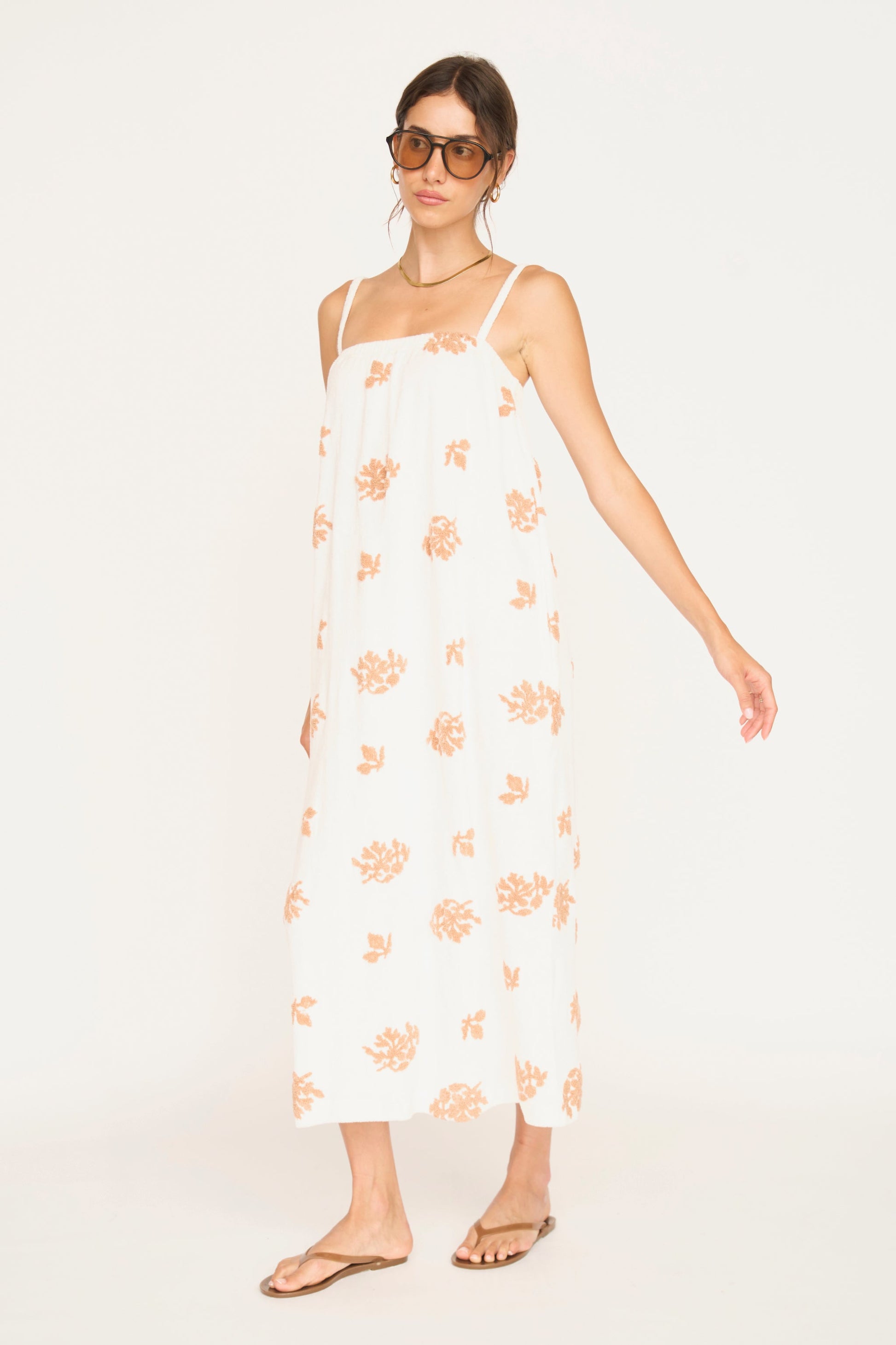 Terry maxi dress on a hanger in store