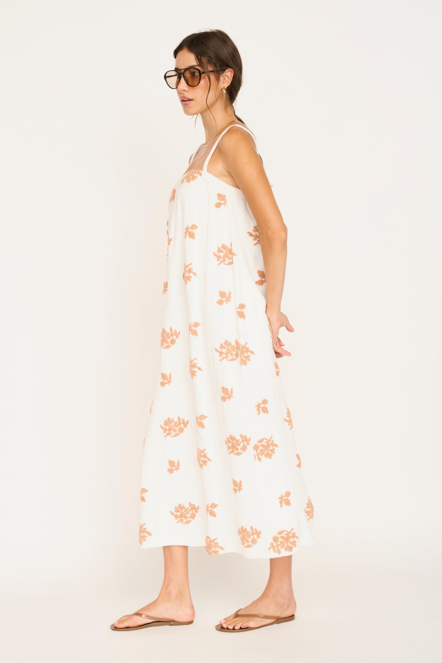Terry maxi dress on a hanger in store