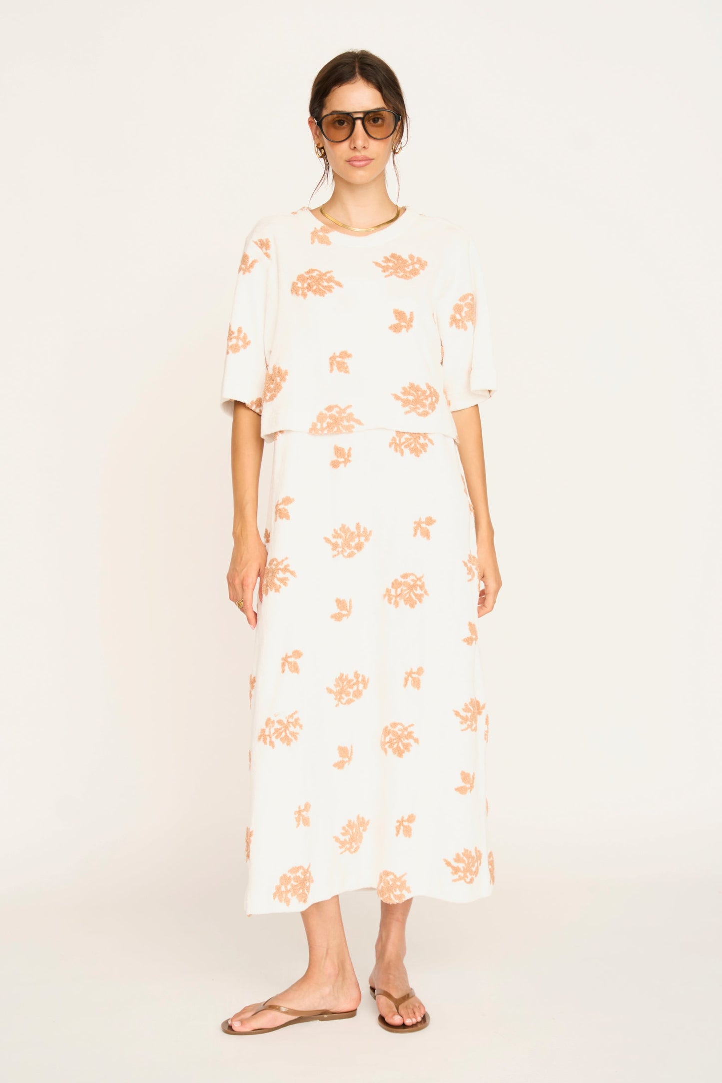 Terry maxi dress on a hanger in store